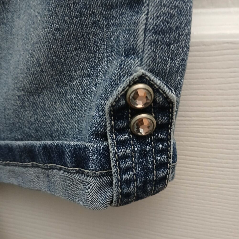 Nine West West End Fit Crop Women 12 Blue Cuffed Mid Rise Jeans - Picture 3 of 13